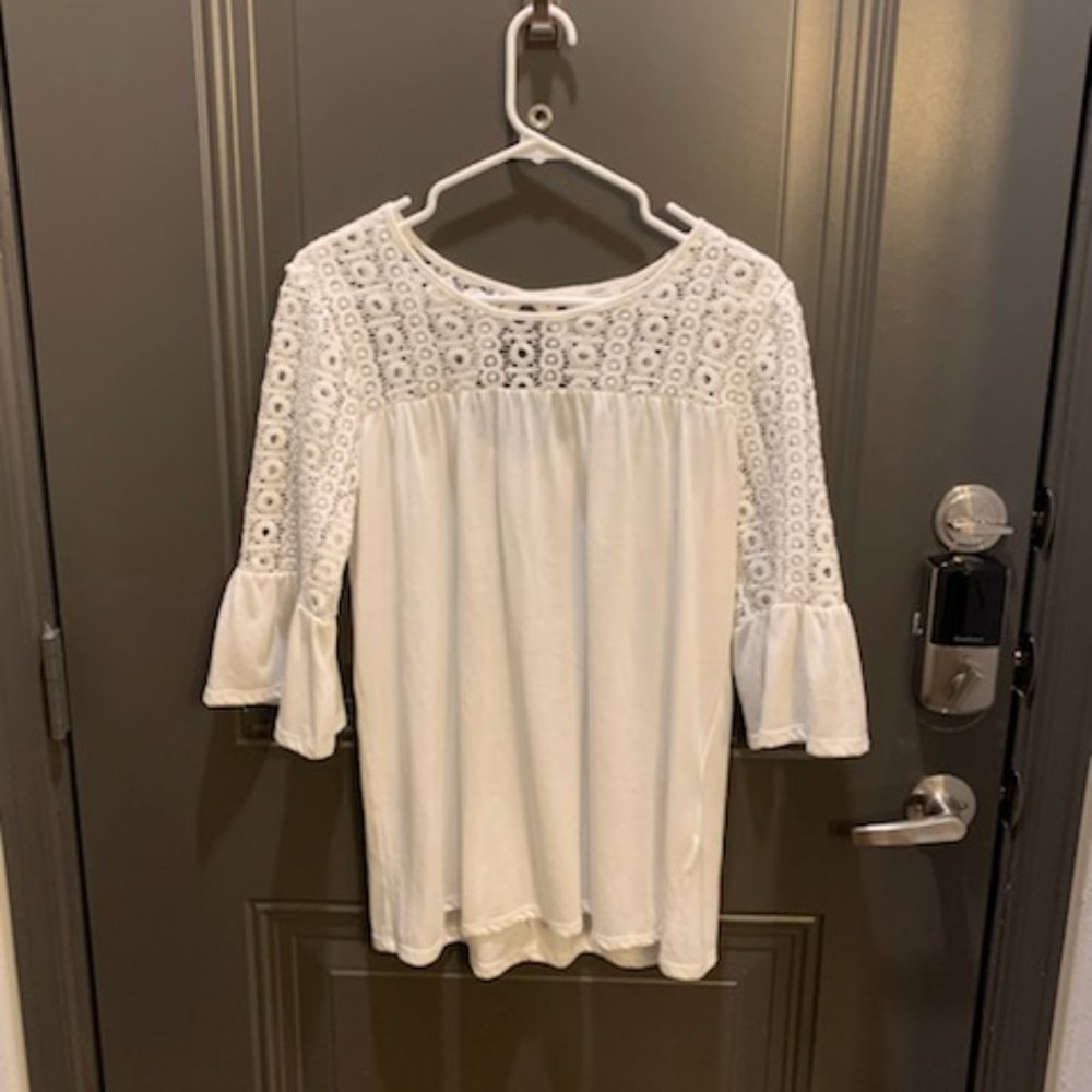 Shannon Ford New York white crochet top, size small